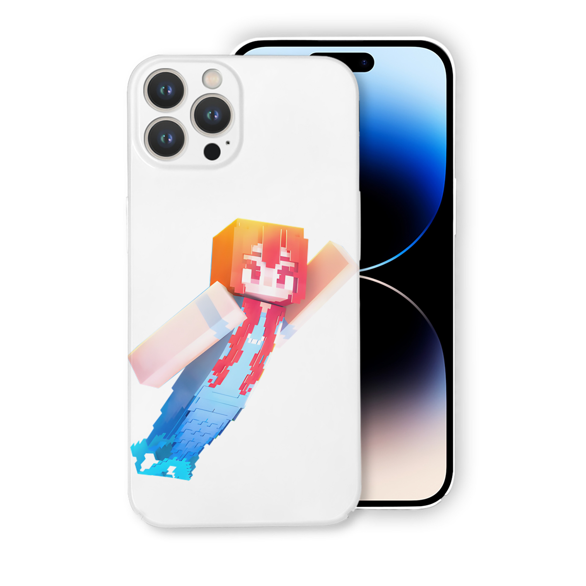 （画像用） マインクラフト ブロックの世界 Minecraft MC Block world 【iPhone 14シリーズ対応】ハードケース